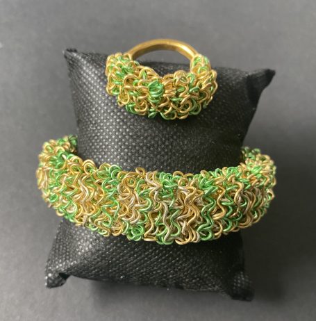 Schmuckset Meerschaum Goldgrün