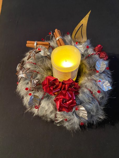 Fellkranz mit LED-Kerze