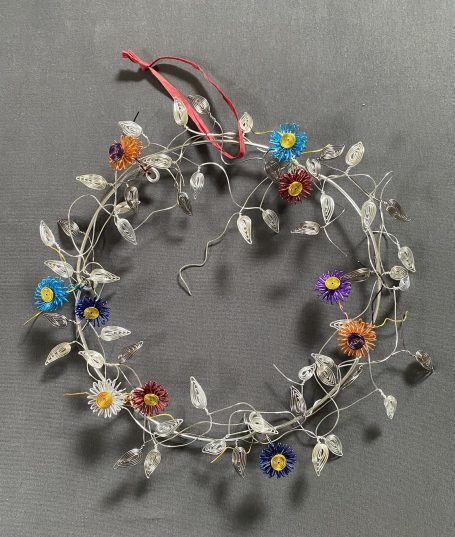 Türkranz Silber mit Blümchen