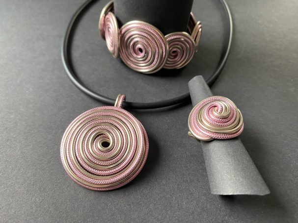 Schmuckset Spiralen Rosa